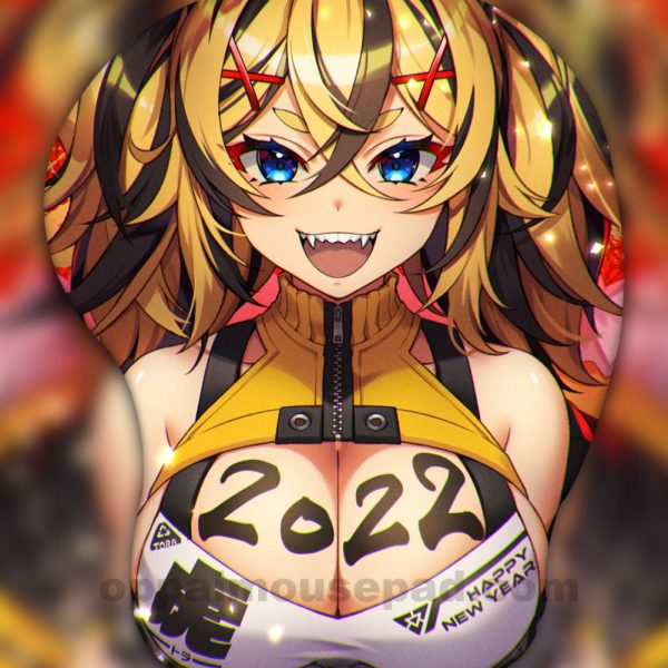 動物の耳の女の子 3D おっぱいマウスパッド