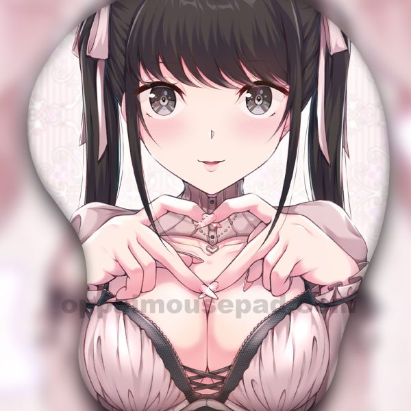 ダブルポニーテールガール 3D おっぱいマウスパッド
