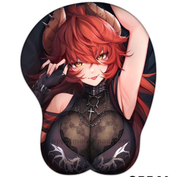 赤毛の角のある 3D マウス パッド